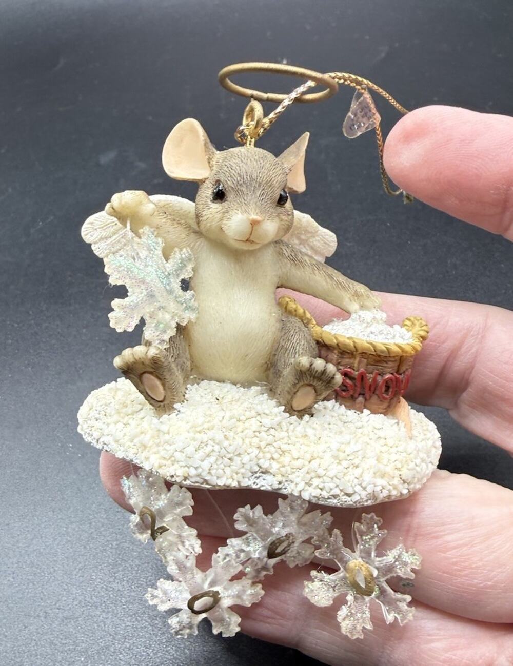 2000 Fitz & Floyd Charming Tails Christmas Ornament Snowflakes No Box -LO20